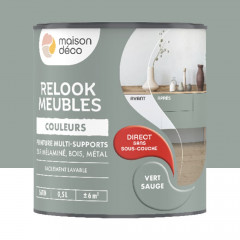 Peinture multi-supports Maison Déco Relook Meubles Les couleurs Satin Vert sauge - 0,5L
