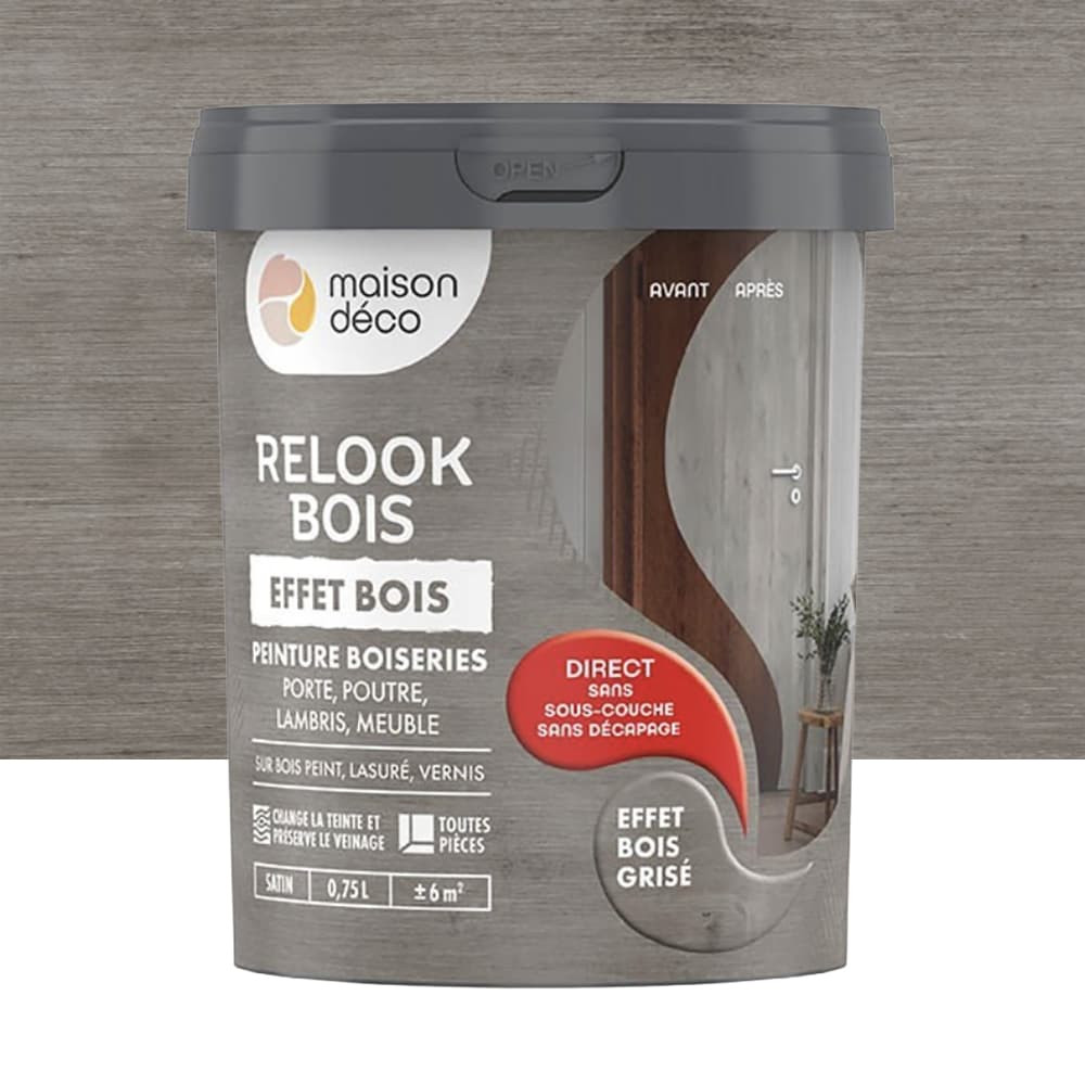 Peinture Maison Déco Relook Bois Effet Bois grisé - 1L