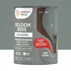 Peinture Maison Déco Relook Bois Couleurs Vert cèdre - 1L