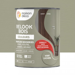 Peinture Maison Déco Relook Bois Couleurs Vert lichen - 1L