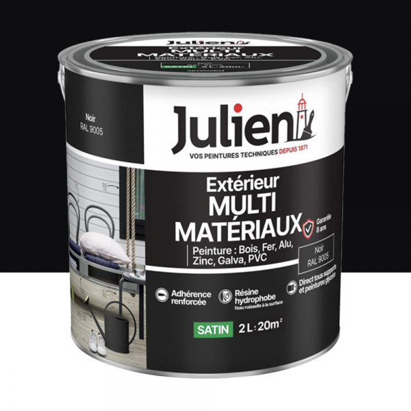 Peinture Extérieur Multi-matériaux Julien Noir - 2L