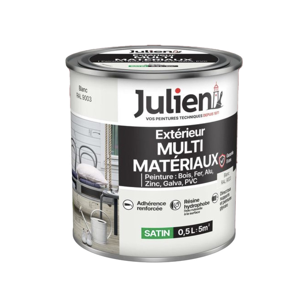 Peinture Extérieur Multi-matériaux Julien Blanc - 0,5L