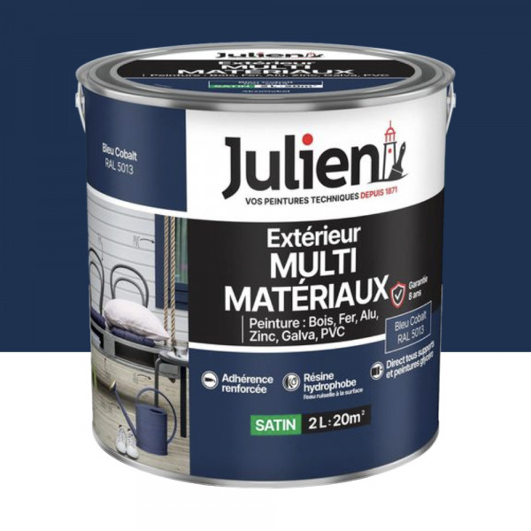 Peinture Extérieur Multi-matériaux Julien Bleu Cobalt - 2L