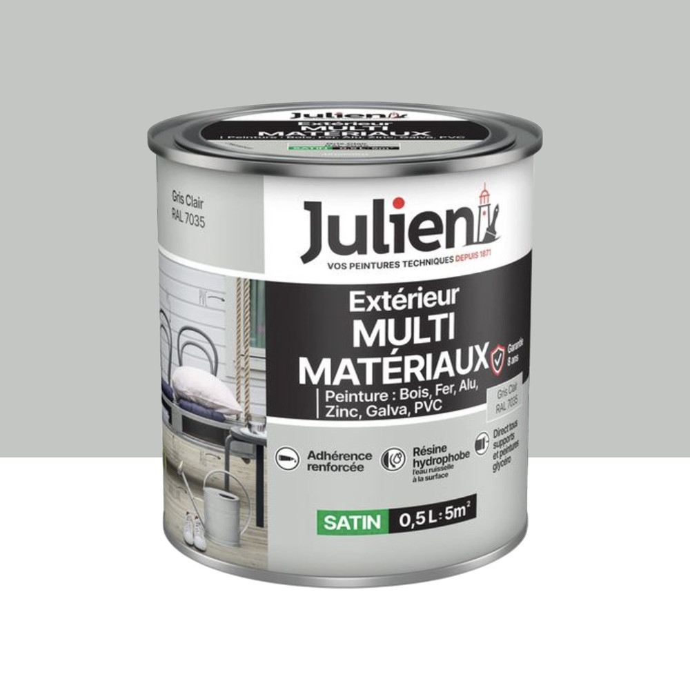 Peinture Extérieur Multi-matériaux Julien Gris Clair -0,5L