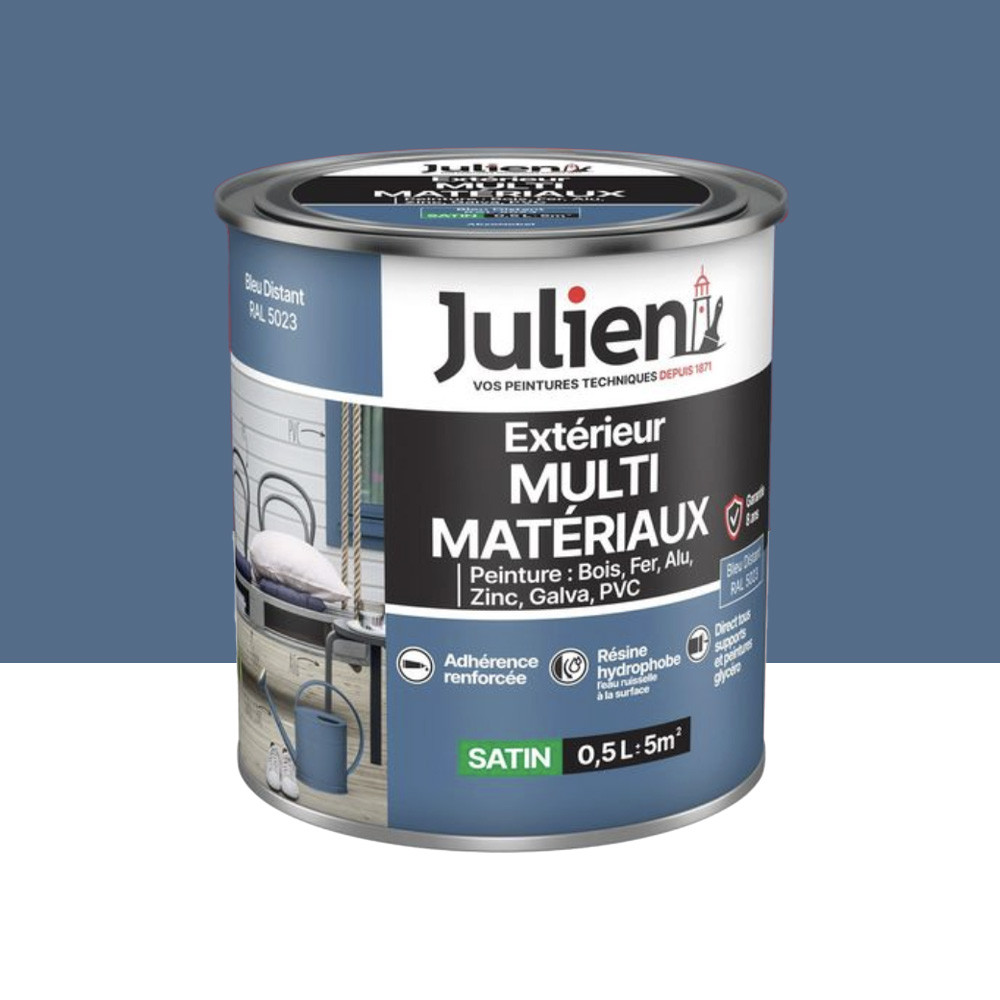 Peinture Extérieur Multi-matériaux Julien Bleu Distant - 0,5L
