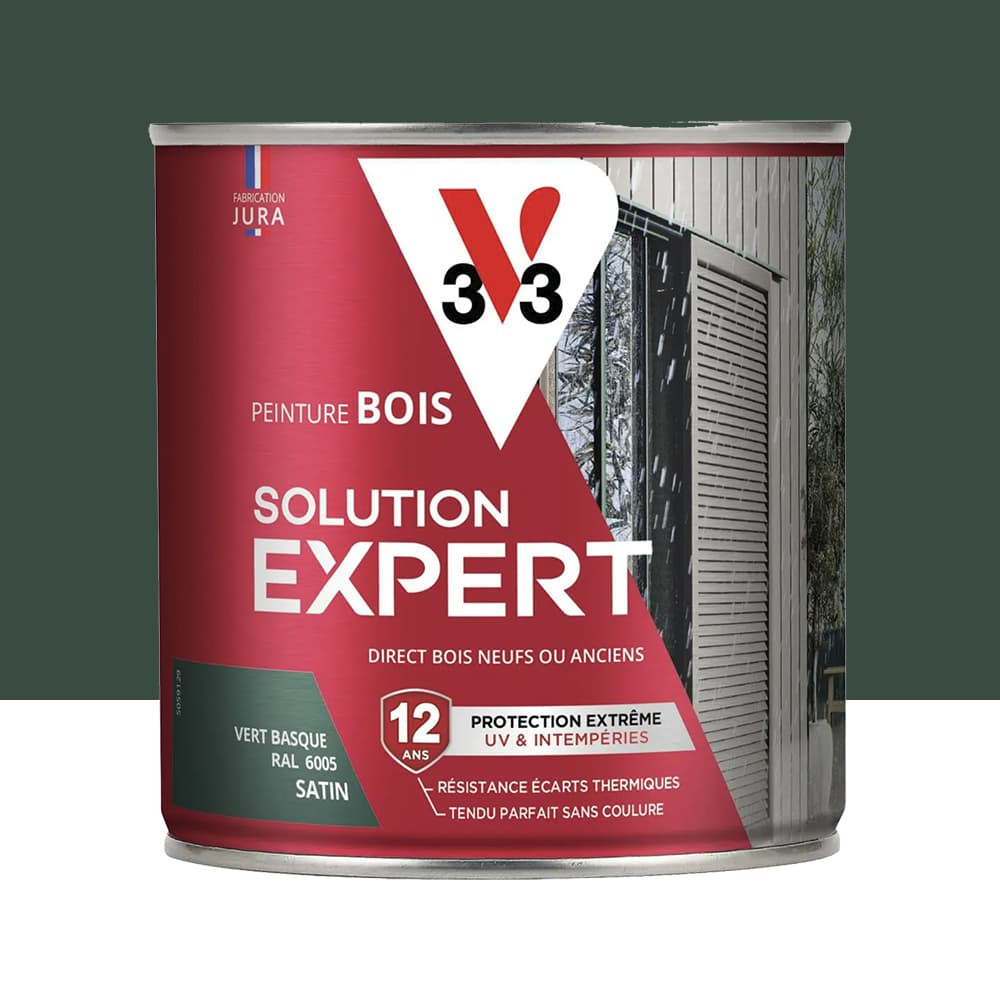 Peinture Glycéro Bois 12ans V33 Solution Expert Vert Basque - 0,5L