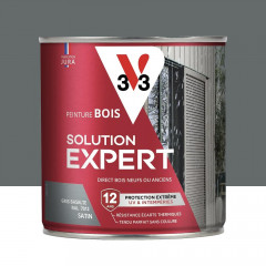 Peinture Glycéro Bois 12ans V33 Solution Expert Gris basalte - 0,5L