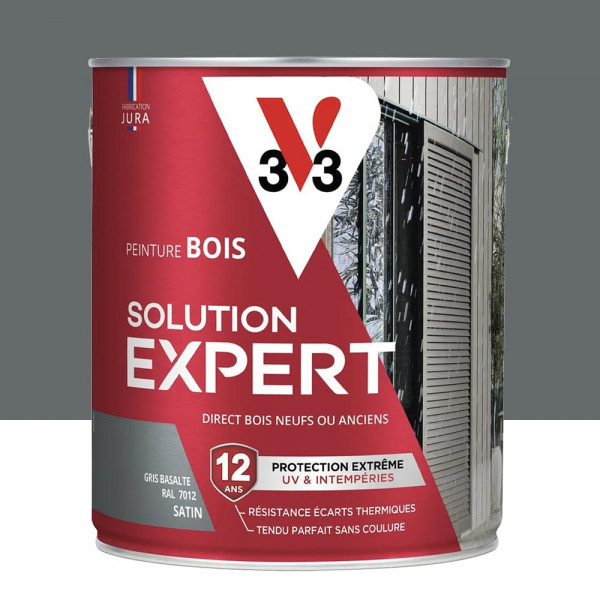 Peinture Glycéro Bois 12ans V33 Solution Expert Gris basalte - 2L