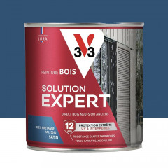 Peinture Glycéro Bois 12ans V33 Solution Expert Bleu Bretagne - 0,5L