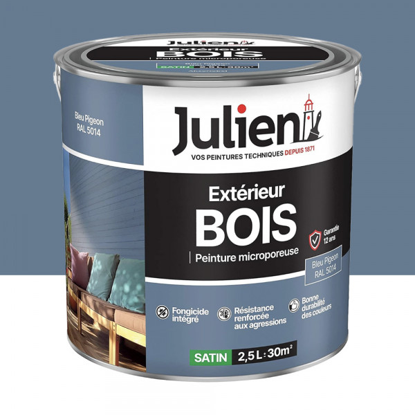 Peinture Extérieur Bois Microporeux Julien Bleu Pigeon - 2,5L
