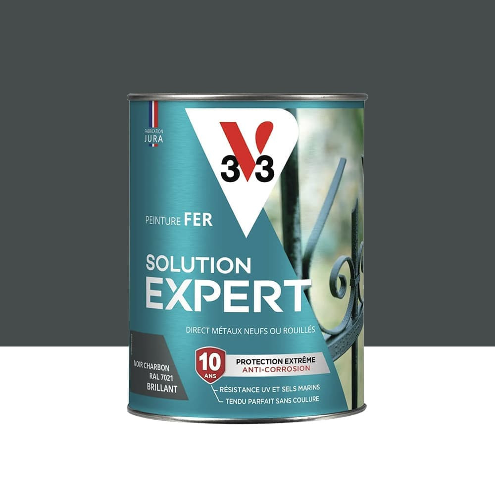 Peinture Glycéro Fer 10ans V33 Solution Expert Noir charbon - 0,25L