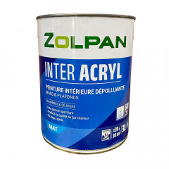 Peinture intérieure dépolluante pour murs & plafonds ZOLPAN Inter Acryl Mat 3L