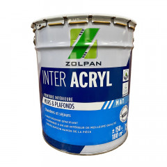 Peinture intérieure dépolluante pour murs & plafonds ZOLPAN Inter Acryl Mat 15L