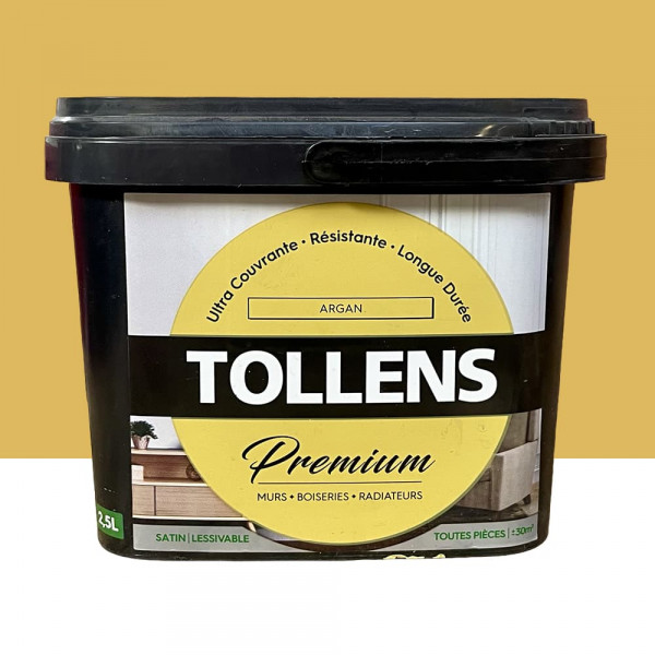 Peinture murs, boiseries et radiateurs TOLLENS Premium Argan satin - 2,5L