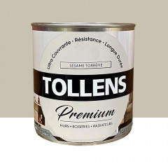 Peinture murs, boiseries et radiateurs TOLLENS Premium Sésame torréfié satin - 0,75L