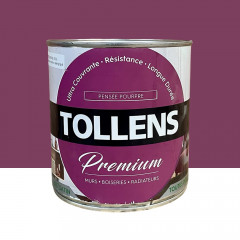Peinture murs, boiseries et radiateurs TOLLENS Premium Pensée pourpre satin - 0,75L