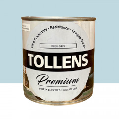 Peinture murs, boiseries et radiateurs TOLLENS Premium Bleu gris satin - 0,75L