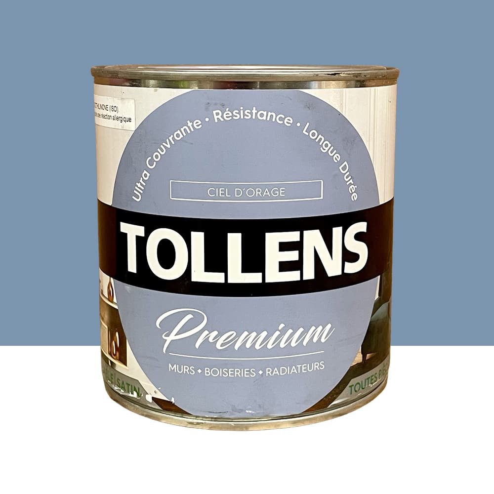 Peinture murs, boiseries et radiateurs TOLLENS Premium Ciel d'orage satin - 0,75L
