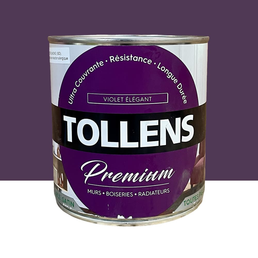 Peinture murs, boiseries et radiateurs TOLLENS Premium Violet élégant satin - 0,75L
