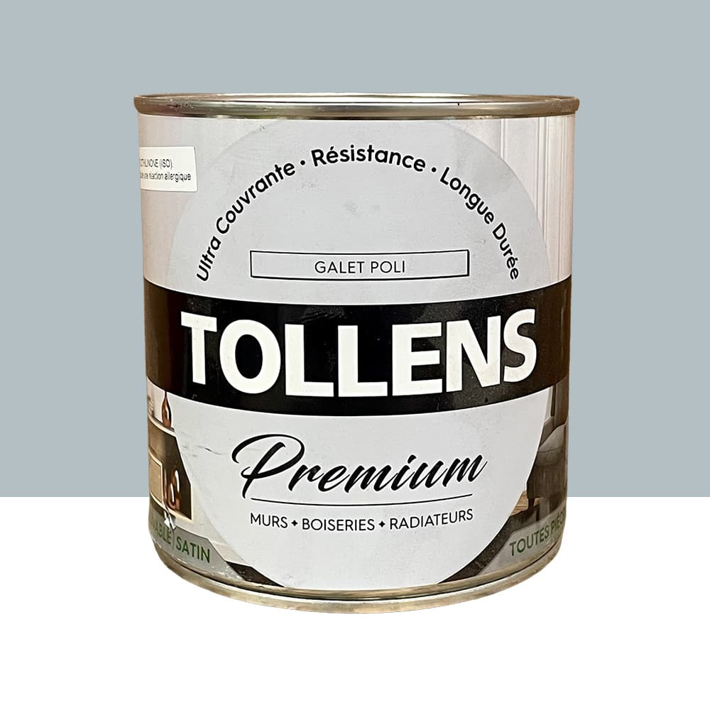 Peinture murs, boiseries et radiateurs TOLLENS Premium Galet poli satin - 0,75L