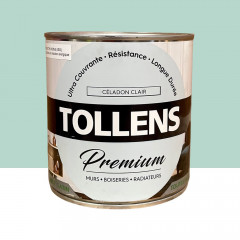 Peinture murs, boiseries et radiateurs TOLLENS Premium Céladon clair satin - 0,75L