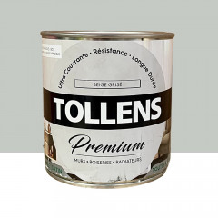 Peinture murs, boiseries et radiateurs TOLLENS Premium Beige grisé satin - 0,75L
