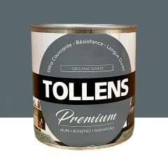 Peinture murs, boiseries et radiateurs TOLLENS Premium Gris macadam satin - 0,75L