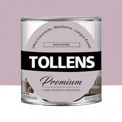 Peinture murs, boiseries et radiateurs TOLLENS Premium Rose poudré satin - 0,75L