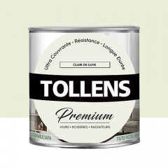 Peinture murs, boiseries et radiateurs TOLLENS Premium Clair de lune satin - 0,75L