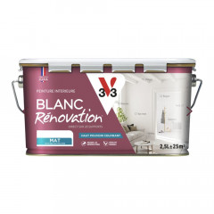 Peinture intérieure V33 Blanc Rénovation Mat - 2,5L
