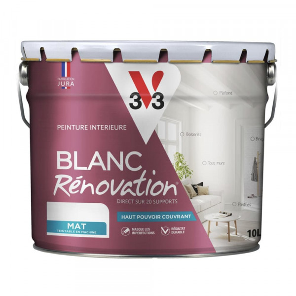 Peinture intérieure V33 Blanc Rénovation Mat - 10L