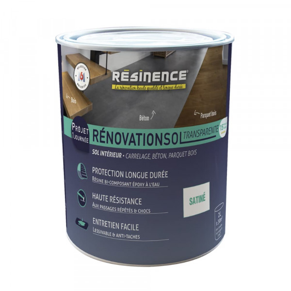 Résine sol RESINENCE RénovationSol Transparente Satin - 2L