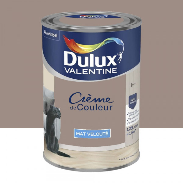 Peinture multi-supports Dulux Valentine Crème de Couleur Mat velouté Taupe - 1,25L