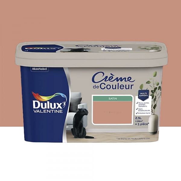 Peinture multi-supports Dulux Valentine Crème de Couleur Satin Cuivre rose - 2,5L