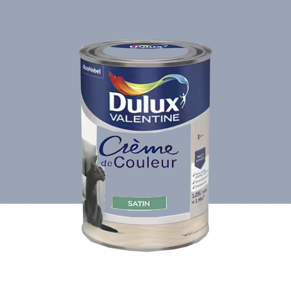Peinture multi-supports Dulux Valentine Crème de Couleur Satin Lune cendrée - 1,25L