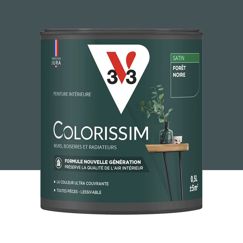 Peinture intérieure V33 Colorissim Satin Forêt Noire - 0,5L