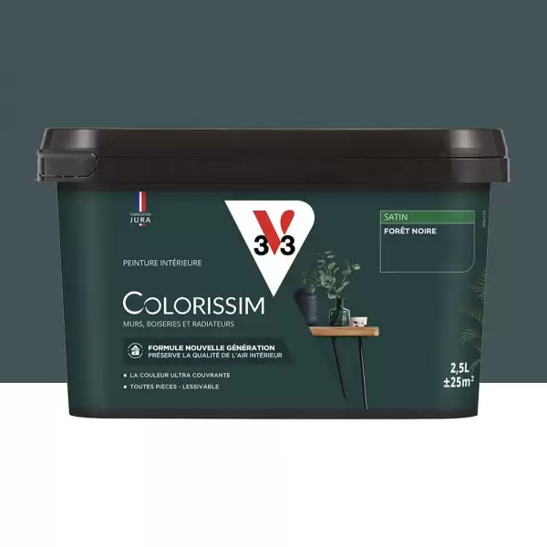 Peinture intérieure V33 Colorissim Satin Forêt Noire - 2,5L