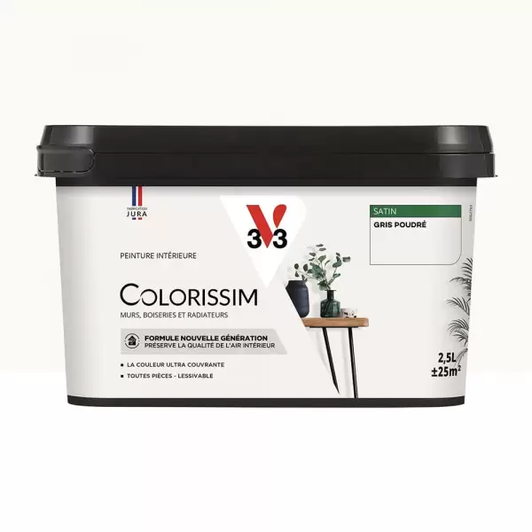 Peinture intérieure V33 Colorissim Satin Gris poudré - 2,5L