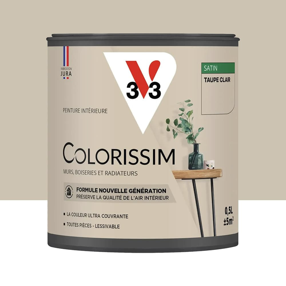 Peinture intérieure V33 Colorissim Satin Taupe clair - 0,5L