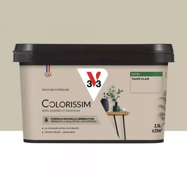 Peinture intérieure V33 Colorissim Satin Taupe clair - 2,5L