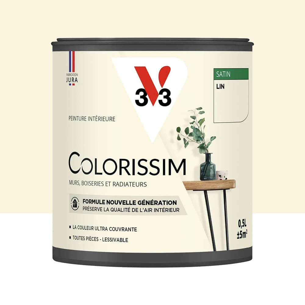 Peinture intérieure V33 Colorissim Satin Lin - 0,5L