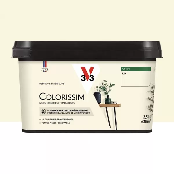 Peinture intérieure V33 Colorissim Satin Lin - 2,5L