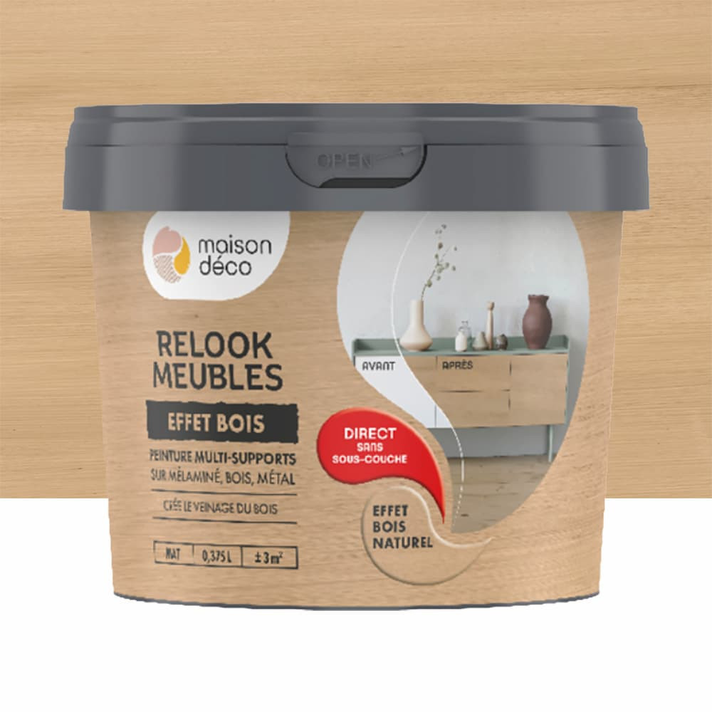 Peinture meubles Relook Meubles Effet Bois Bois Naturel - 0,375L