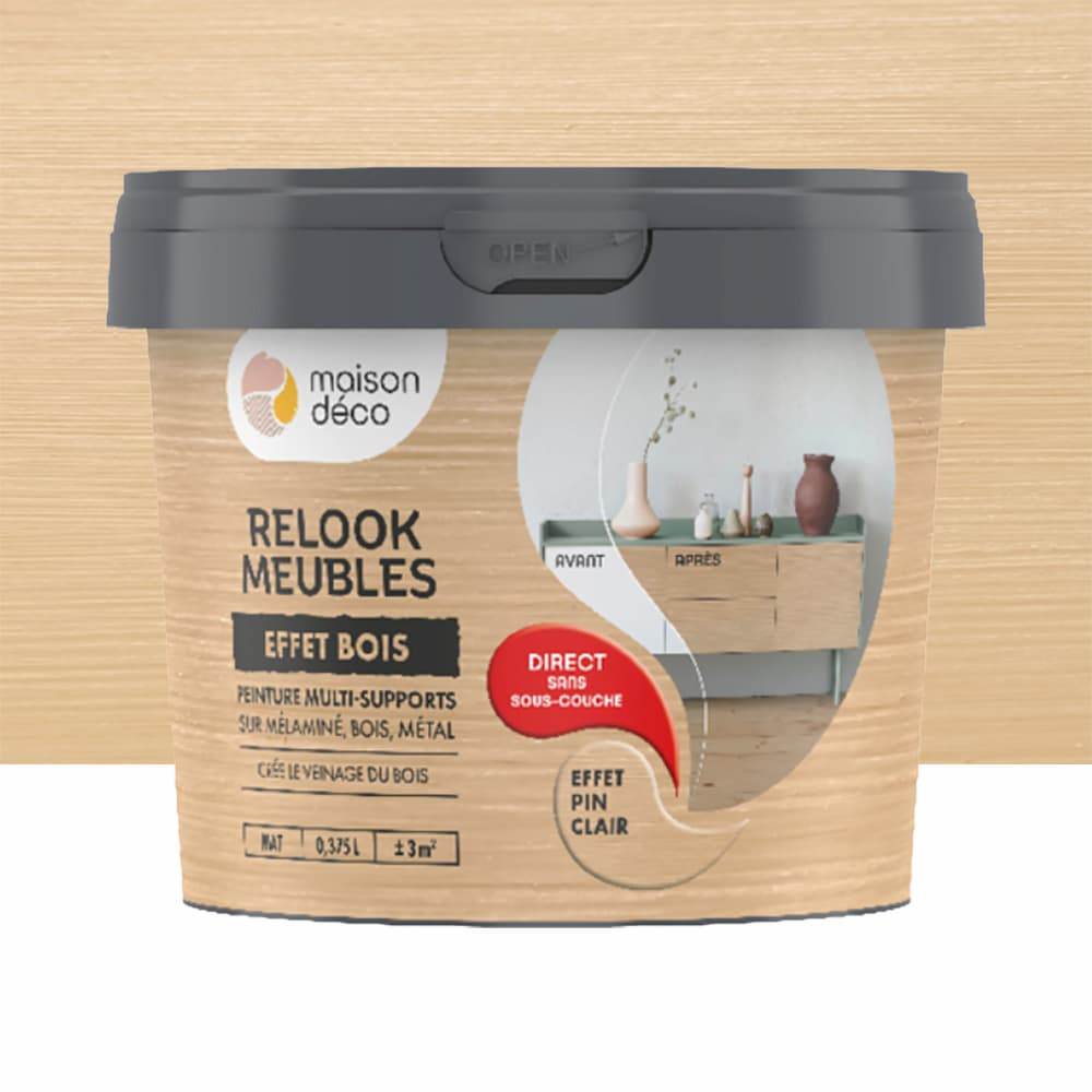 Peinture meubles Relook Meubles Effet Bois Pin clair - 0,375L