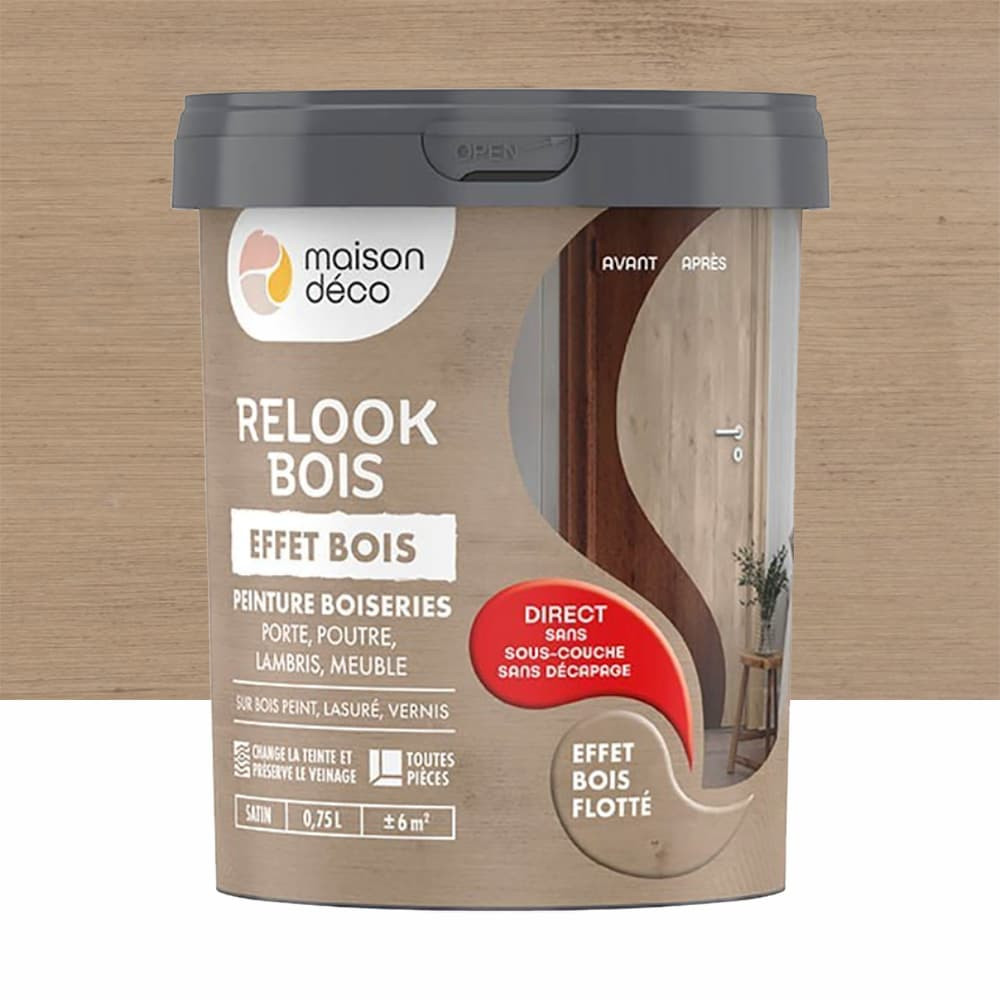 Peinture Maison Déco Relook Bois Effet Bois Bois flotté - 0,75L