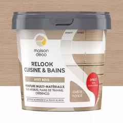 Peinture multi-matériaux sur meubles, plans de travail, crédences MAISON DÉCO Relook Cuisine & Bains Chêne foncé - 0,5L