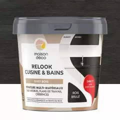 Peinture multi-matériaux sur meubles, plans de travail, crédences MAISON DÉCO Relook Cuisine & Bains Bois brûlé - 0,5L