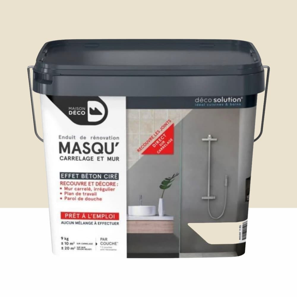 Enduit de rénovation Maison Déco Masq'Carrelage et Murs Gris perle - 9kgs