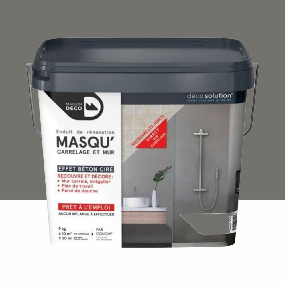 Enduit de rénovation Maison Déco Masq'Carrelage et Murs Pierre de lave - 9kgs
