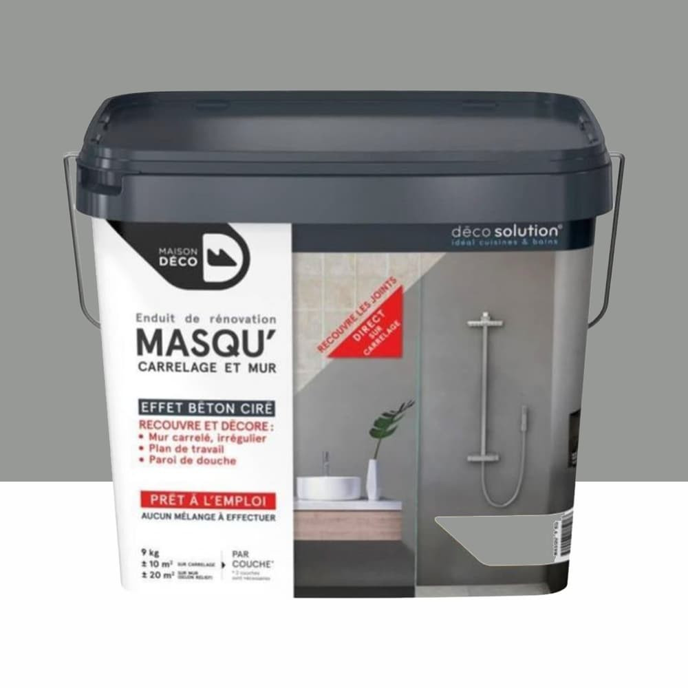Enduit de rénovation Maison Déco Masq'Carrelage et Murs Gris urbain - 9kgs